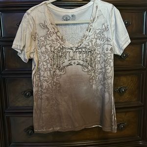 Super cute Affliction bling top🌹